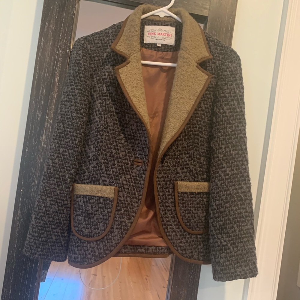Grey & brown blazer